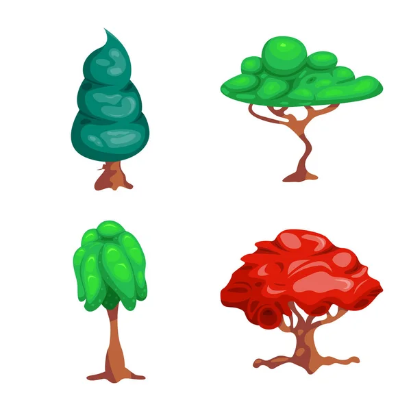 Objeto isolado de árvore e ícone da natureza. Conjunto de árvore e coroa estoque vetor ilustração . — Vetor de Stock