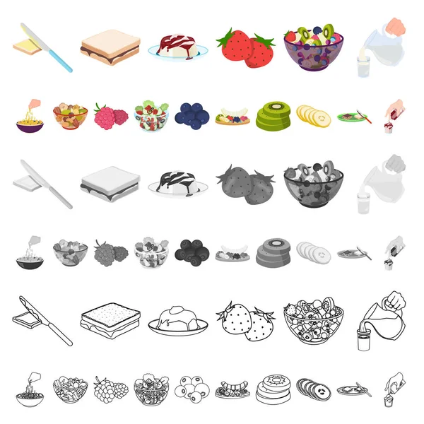 Postres fragantes iconos de dibujos animados en la colección de conjuntos para el diseño. Alimentación y dulzura vector símbolo stock web ilustración . — Archivo Imágenes Vectoriales