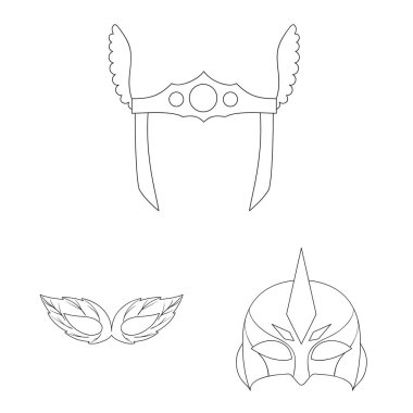 Kahraman ve maske simge vektör tasarımı. Kahraman ve süper kahraman hisse senedi simgesi için web topluluğu.