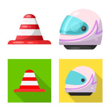 Araba ve ralli simge vektör Illustration. Araba ve yarış vektör simgesini hissenin topluluğu.