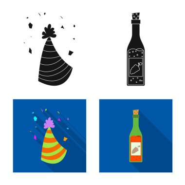 Parti ve Doğum günü simge vektör tasarımı. Hisse senedi için kutlama ve parti vektör simge topluluğu.