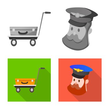 Havaalanı ve uçak simge vektör Illustration. Havaalanı ve uçak hisse senedi vektör çizim topluluğu.