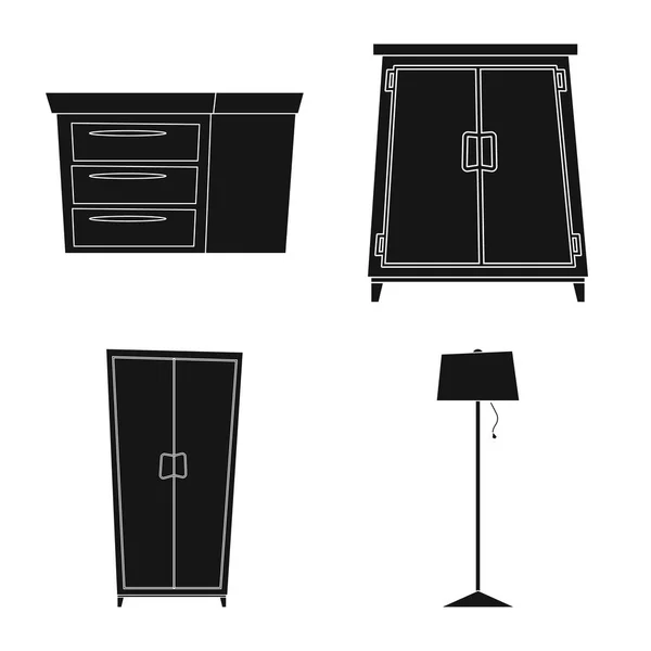 Objet isolé de mobilier et logo appartement. Collection de meubles et de la maison stock symbole pour le web . — Image vectorielle