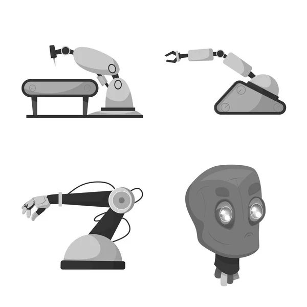 Διάνυσμα σχεδιασμός του ρομπότ και εργοστάσιο σύμβολο. Σύνολο των εικονίδιο διάνυσμα ρομπότ και χώρο για το απόθεμα. — Διανυσματικό Αρχείο