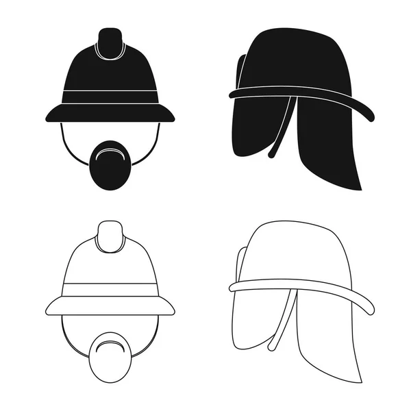 Diseño vectorial de la cabeza y el logotipo de la tapa. Colección de sombreros y accesorios stock vector ilustración . — Archivo Imágenes Vectoriales