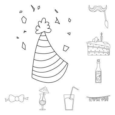 Parti ve Doğum günü simge vektör Illustration. Hisse senedi için kutlama ve parti vektör simge topluluğu.