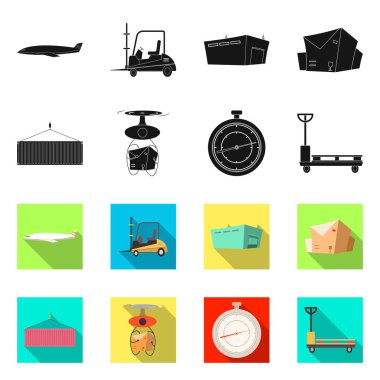 Mal ve kargo işareti vektör Illustration. Ürünler ve ambar stok vektör çizim koleksiyonu.