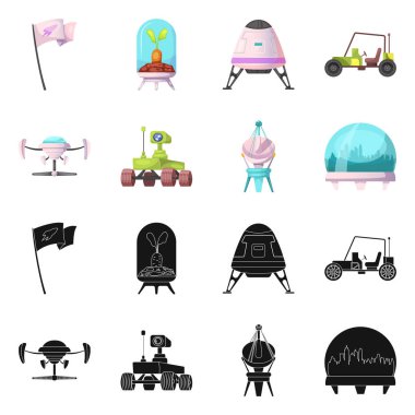 Mars ve uzay logo vektör tasarımı. Mars ve dünya hisse senedi vektör çizim.