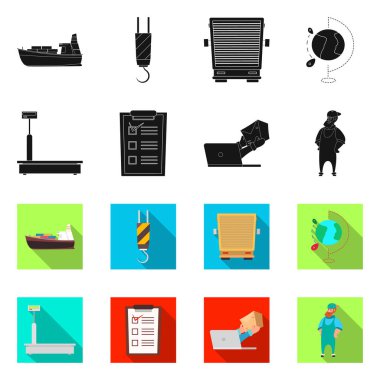 Yalıtılmış nesne mal ve kargo simgesi. Ürünler ve ambar stok vektör çizim.