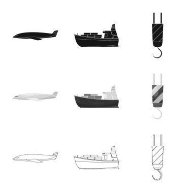 Mal ve kargo simge vektör Illustration. Ürünler ve hisse senedi için ambar vektör simge kümesi.