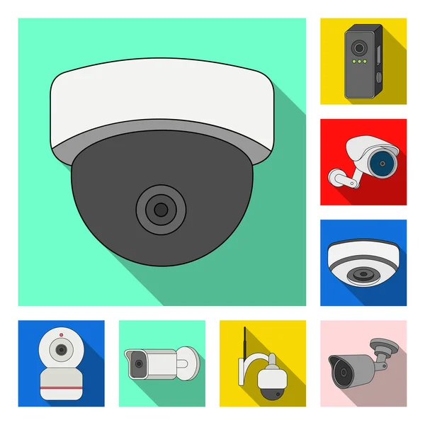 Cctv ve kamera işareti vektör Illustration. Cctv ve sistem hisse senedi simgesi için web topluluğu. — Stok Vektör