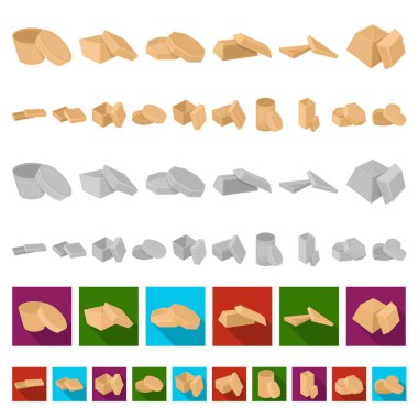 Farklı kutular set koleksiyonu tasarım için simgeleri karikatür. Ambalaj kutusu vektör simge stok web çizim.