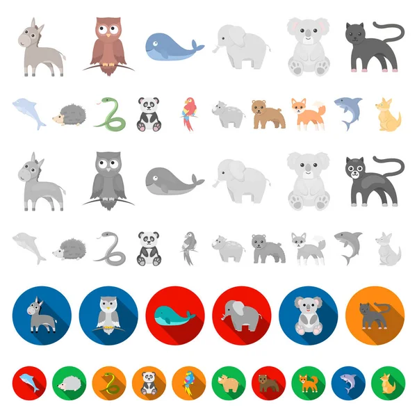 Нереалістичні іконки для мультфільмів тварин у наборі для дизайну. Іграшкові тварини Векторний символ стокова веб-ілюстрація . — стоковий вектор
