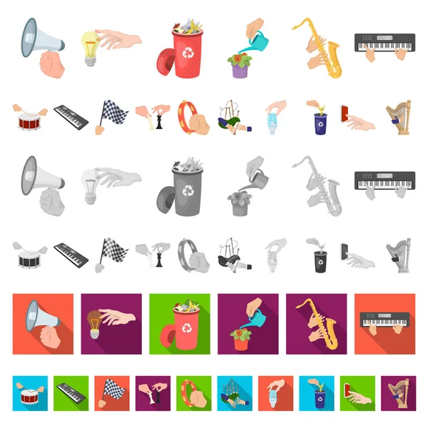 Manipulación por manos iconos de dibujos animados en la colección de conjuntos para el diseño. movimiento de la mano vector símbolo stock web ilustración . — Vector de stock