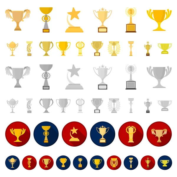 Iconos de dibujos animados Copa de Oro en la colección de conjuntos para el diseño. Ganadores Copa vector símbolo stock web ilustración . — Archivo Imágenes Vectoriales