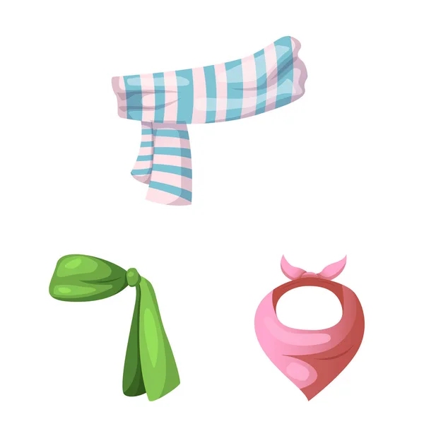Векторный дизайн шарфа и шали. Набор векторных иконок шарфа и аксессуаров для склада . — стоковый вектор