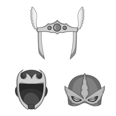 Bir kahraman ve maske işaret illüstrasyon vektör. Kahraman topluluğu ve hisse senedi için süper kahraman vektör simgesi.