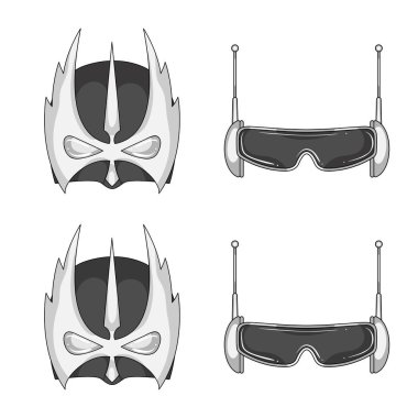 Kahraman ve maske simgesinin yalıtılmış nesne. Kahraman ve süper kahraman hisse senedi simgesi için web topluluğu.