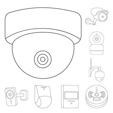 Cctv kamera simgesi vektör tasarımı. Cctv ve sistem stok vektör çizim topluluğu.