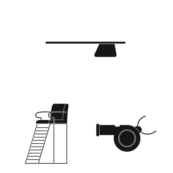 Изолированный объект бассейна и плавательной иконы. Набор символов пула и акций для веб-сайтов . — стоковый вектор