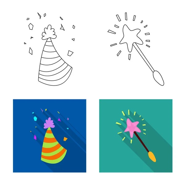 Векторная иллюстрация логотипа вечеринки и дня рождения. Набор векторной иллюстрации вечеринок и торжеств . — стоковый вектор