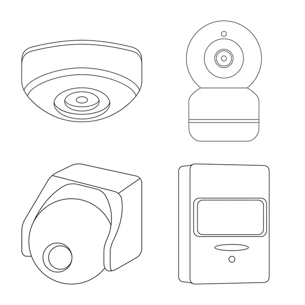 Objeto aislado de cctv e icono de la cámara. Colección de cctv y vector de sistema icono para stock . — Vector de stock