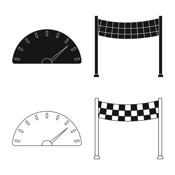 Векторний дизайн автомобіля та символ ралі. Колекція автомобілів і гоночного символу для Інтернету . — стоковий вектор