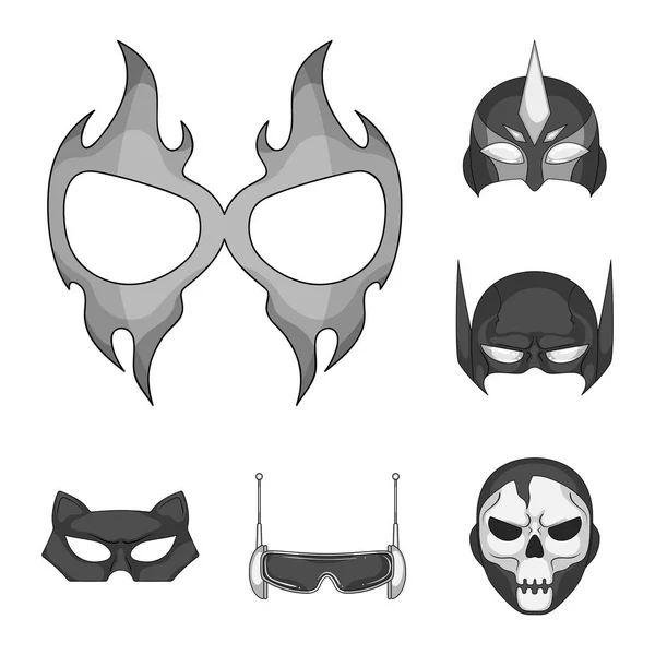 Векторний дизайн героя і знак маски. Набір значків героя і супергероя Векторні значки на складі . — стоковий вектор