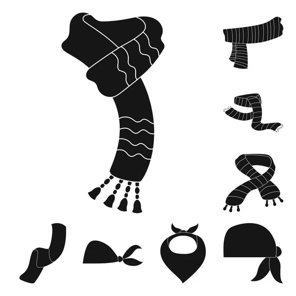 Oggetto isolato di sciarpa e scialle segno. Set di sciarpa e accessorio stock symbol per web . — Vettoriale Stock