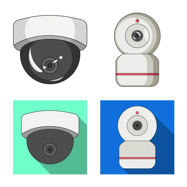 Ilustración vectorial de cctv y símbolo de cámara. Colección de cctv y sistema de ilustración de vector de stock . — Archivo Imágenes Vectoriales