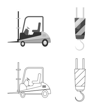 Eşya ve kargo simge vektör tasarımı. Ürünler ve ambar stok vektör çizim.