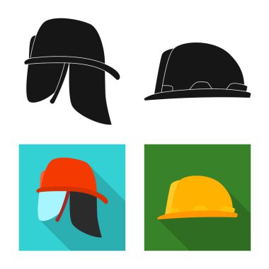 Şapkalar ve kap simge vektör tasarımı. Şapkalar ve web için aksesuar hisse senedi simgesi.
