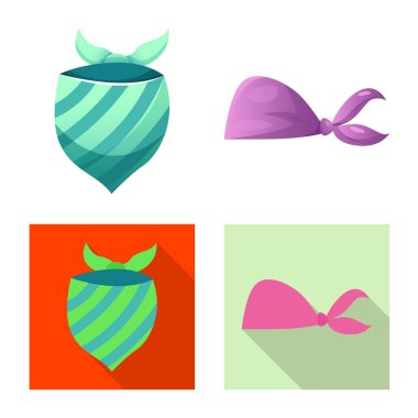 Eşarp ve şal logosu yalıtılmış nesne. Web için hisse senedi sembolü eşarp ve aksesuar koleksiyonu.