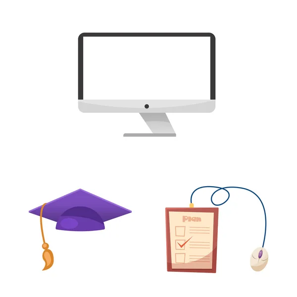 Illustration vectorielle du signe d'éducation et d'apprentissage. Ensemble d'icône vectorielle de l'éducation et de l'école pour le stock . — Image vectorielle