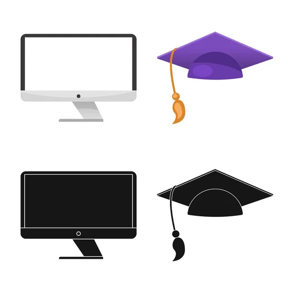 Diseño vectorial del símbolo de la educación y el aprendizaje. Colección de la educación y el símbolo de stock escolar para la web . — Vector de stock