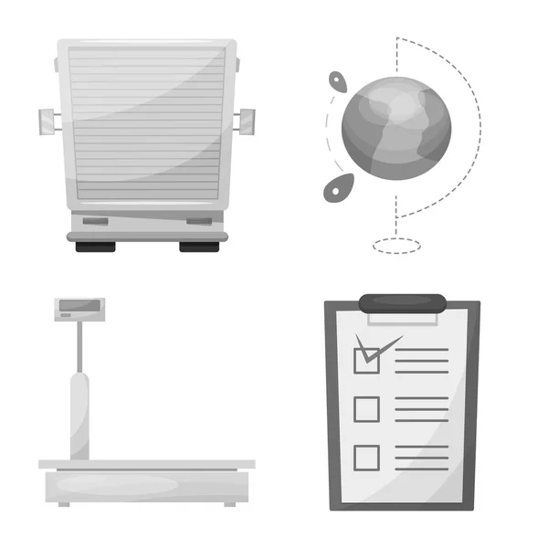 Vektor-Illustration von Waren und Frachtzeichen. Sammlung von Waren und Lagerhallen Vektor Illustration. — Stockvektor
