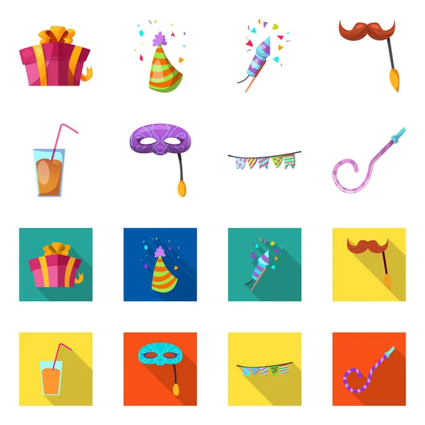 Ilustração vetorial de festa e ícone de aniversário. Coleção de festa e celebração vetor ícone para estoque . —  Vetores de Stock