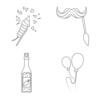 Parti ve Doğum günü logosu yalıtılmış nesne. Hisse senedi için kutlama ve parti vektör simge topluluğu.