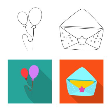 Parti ve Doğum işareti yalıtılmış nesne. Parti ve kutlama hisse senedi vektör çizim topluluğu.