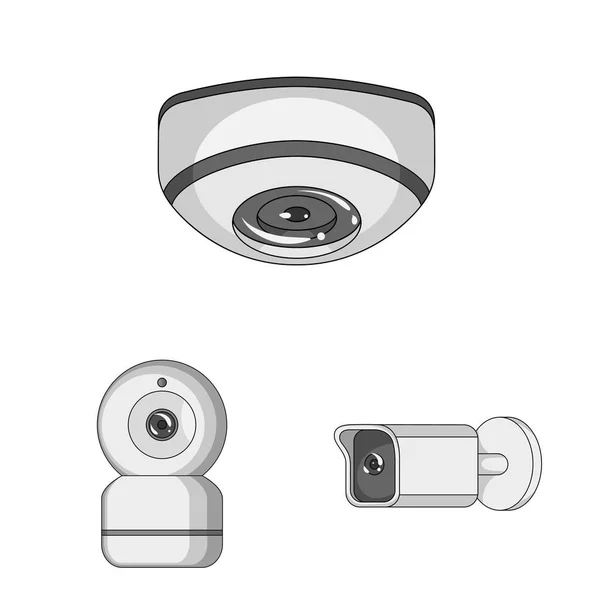 Vector design of cctv and camera sign. Set of cctv and system stock vector illustration. — Stock Vector