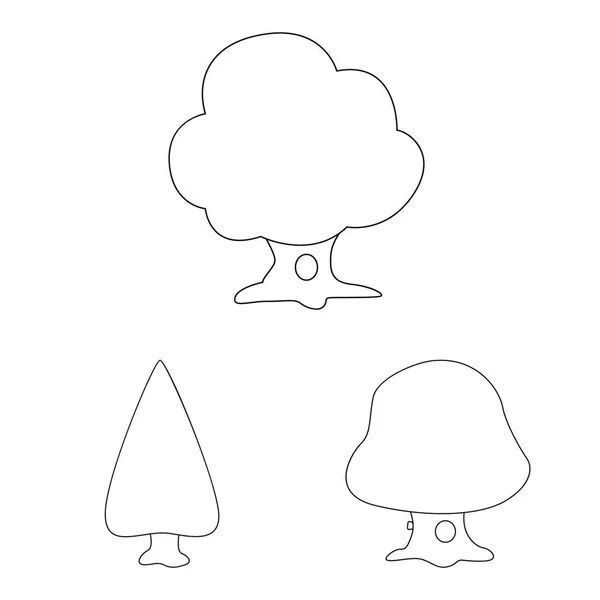 Vectorillustratie van structuur en natuur pictogram. Set van boom en kroon vector pictogram voor voorraad. — Stockvector