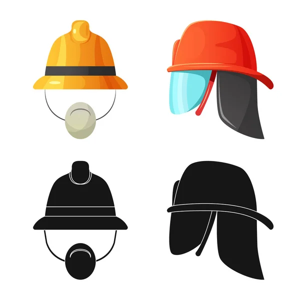 Vector design of headgear and cap symbol. Collection of headgear and accessory vector icon for stock. — Stock Vector