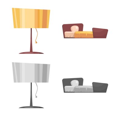 İzole işareti mobilya ve daire nesne. Mobilya ve ev hisse senedi simgesi için web topluluğu.