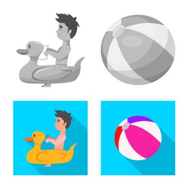 Yalıtılmış nesne havuzu ve yüzme simgesi. Web için havuz ve etkinlik hisse senedi simgesi kümesi.