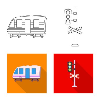 Tren ve İstasyonu simgesi yalıtılmış nesne. Tren ve bilet hisse senedi simgesi için web topluluğu.