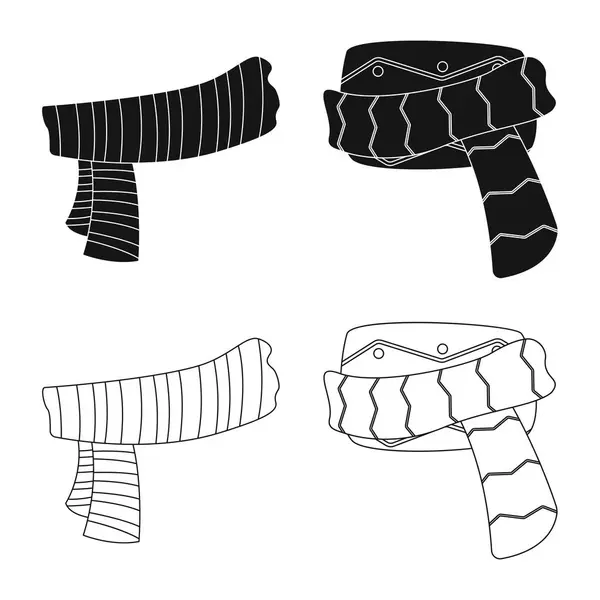 Vector ontwerp van sjaal en omslagdoek logo. Verzameling van sjaal en accessoire vector pictogram voor voorraad. — Stockvector