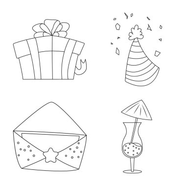 Parti ve Doğum günü simge vektör Illustration. Parti ve kutlama hisse senedi simgesi için web topluluğu.