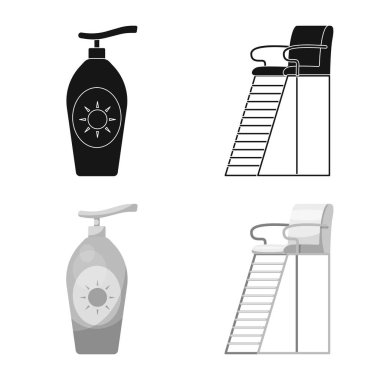 Havuzu ve yüzme işaret illüstrasyon vektör. Havuzu ve etkinlik hisse senedi simgesi için web topluluğu.