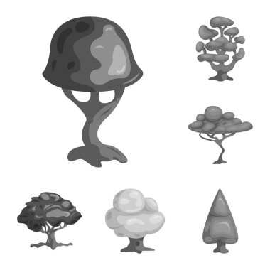 Ağaç ve doğa simge vektör Illustration. Hisse senedi için ağaç ve taç vektör simge topluluğu.