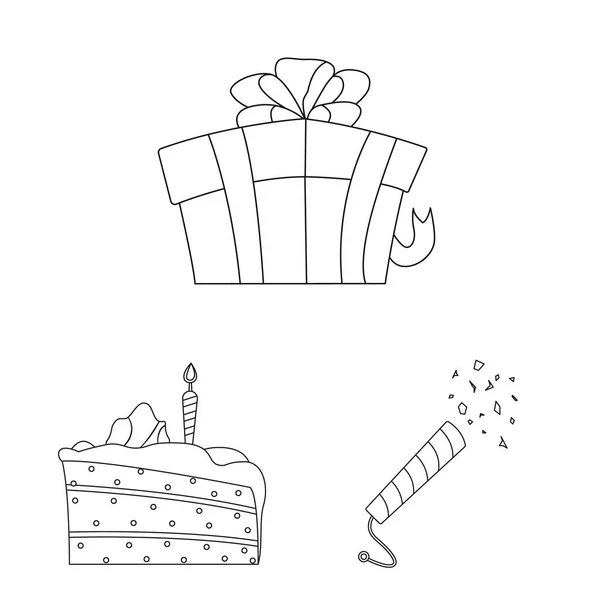 Elkülönített objektum fél és születésnapi jel. Készlet-ból fél és az ünneplés tőzsdei szimbólum a web. — Stock Vector